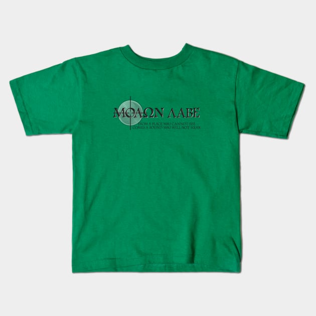 Molon Labe - "Come and Get Them" Kids T-Shirt by DDGraphits